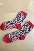 Leopard Bamboo Sock Natural Red
